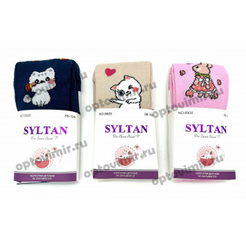 Колготки детские Syltan хлопковые рисунки кошечки 8808