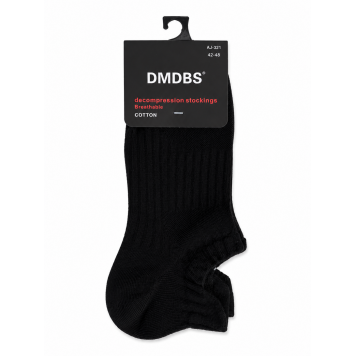 Мужские короткие чёрные носки DMDBS AJ-321 рубчик-1