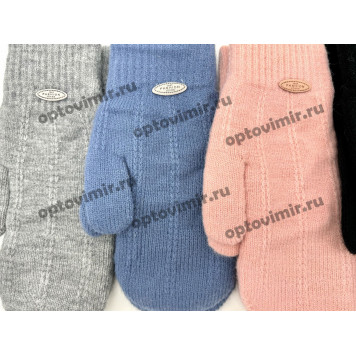 Варежки женские Корона однотонные одинарные начесом F6388-1