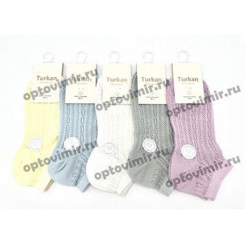 Носки женские Turkan короткие однотонные в сеточку 7209