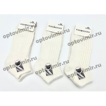 Носки женские Грация короткие белые из меха куницы 2320-1